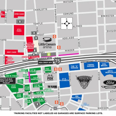 Little Caesars Arena Map